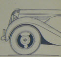 A hand-drawn original plan for a 1948 Daimler DE 36hp landaulette.